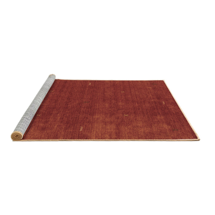 Sideview of Machine Washable Abstract Brown Contemporary Rug, wshcon335brn