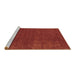 Sideview of Machine Washable Abstract Brown Contemporary Rug, wshcon335brn