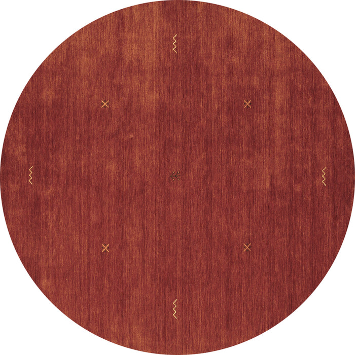 Round Abstract Brown Contemporary Rug, con335brn