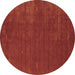 Round Abstract Brown Contemporary Rug, con335brn