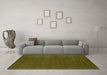 Machine Washable Abstract Green Contemporary Area Rugs in a Living Room,, wshcon335grn