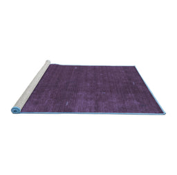 Sideview of Machine Washable Abstract Blue Contemporary Rug, wshcon335blu