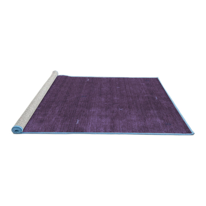 Sideview of Machine Washable Abstract Blue Contemporary Rug, wshcon335blu
