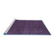 Sideview of Machine Washable Abstract Blue Contemporary Rug, wshcon335blu