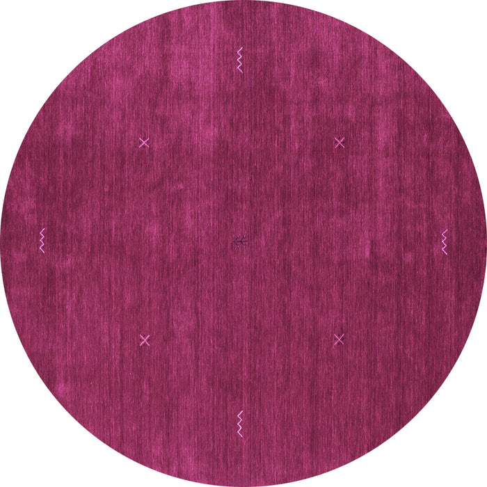 Round Abstract Purple Contemporary Rug, con335pur