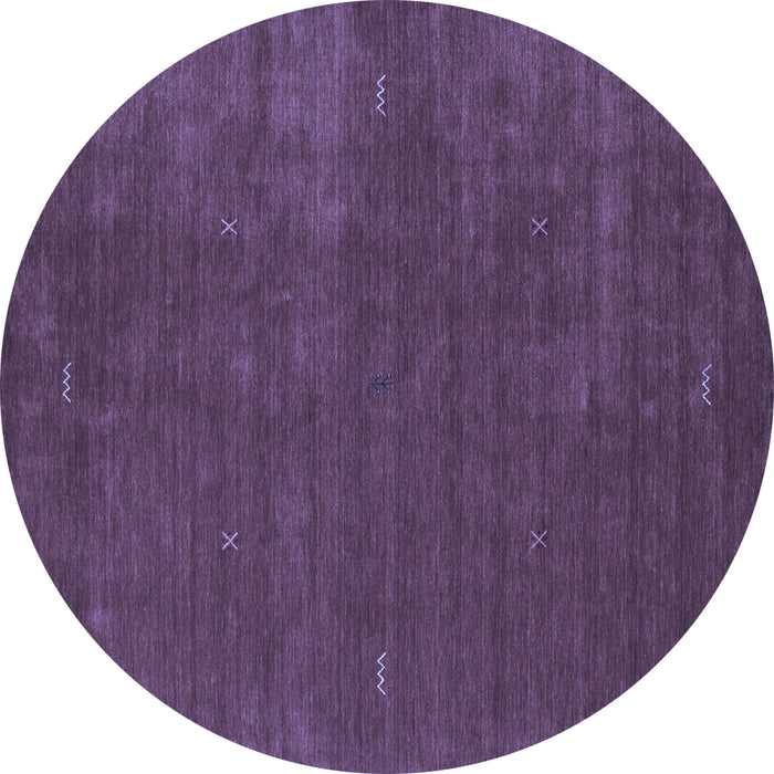 Round Abstract Blue Contemporary Rug, con335blu