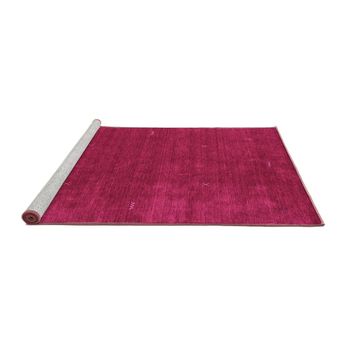 Sideview of Machine Washable Abstract Pink Contemporary Rug, wshcon335pnk