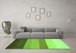 Machine Washable Abstract Green Contemporary Area Rugs in a Living Room,, wshcon336grn