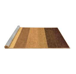 Sideview of Machine Washable Abstract Brown Contemporary Rug, wshcon336brn