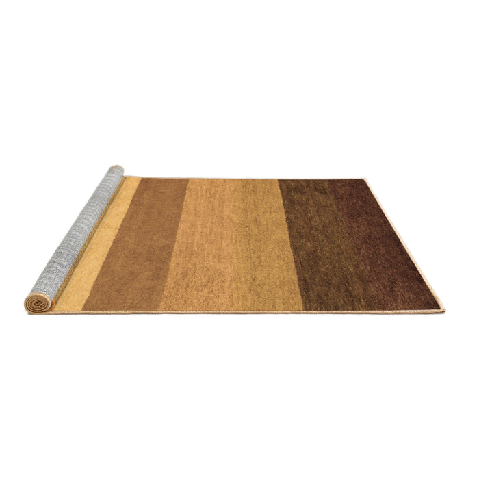 Sideview of Machine Washable Abstract Brown Contemporary Rug, wshcon336brn