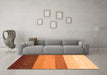 Machine Washable Abstract Orange Contemporary Area Rugs in a Living Room, wshcon336org