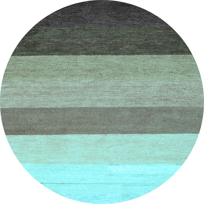 Round Machine Washable Abstract Light Blue Contemporary Rug, wshcon336lblu