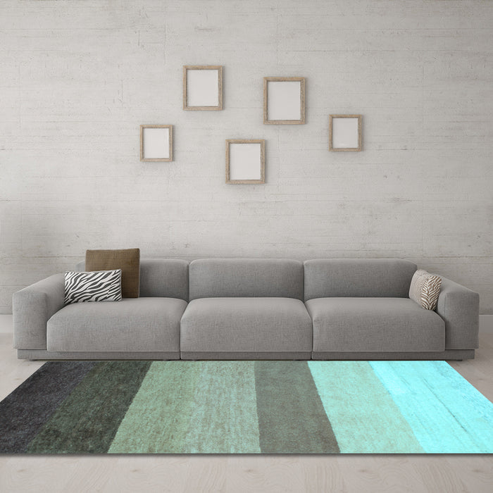 Machine Washable Abstract Light Blue Contemporary Rug in a Living Room, wshcon336lblu