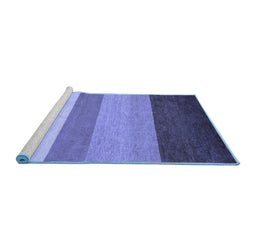 Sideview of Machine Washable Abstract Blue Contemporary Rug, wshcon336blu