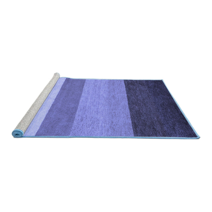 Sideview of Machine Washable Abstract Blue Contemporary Rug, wshcon336blu