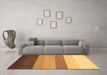 Machine Washable Abstract Brown Contemporary Rug in a Living Room,, wshcon336brn