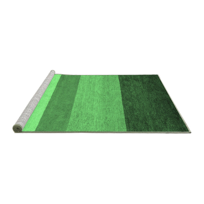 Sideview of Machine Washable Abstract Emerald Green Contemporary Area Rugs, wshcon336emgrn