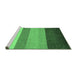 Sideview of Machine Washable Abstract Emerald Green Contemporary Area Rugs, wshcon336emgrn