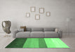 Machine Washable Abstract Emerald Green Contemporary Area Rugs in a Living Room,, wshcon336emgrn