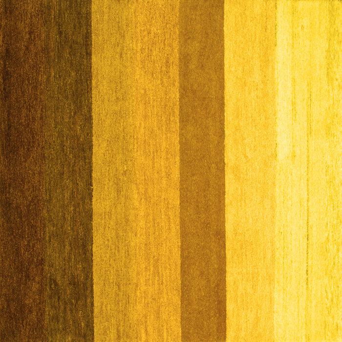 Square Machine Washable Abstract Yellow Contemporary Rug, wshcon336yw