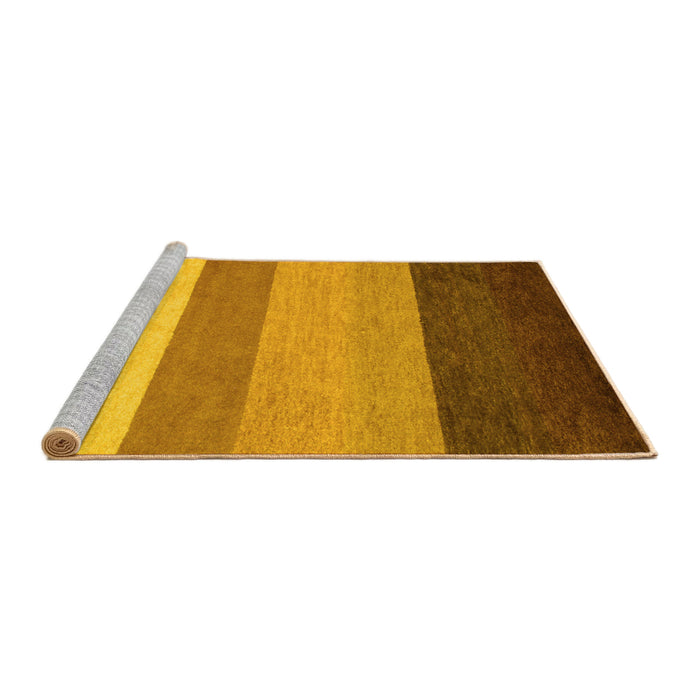 Sideview of Machine Washable Abstract Yellow Contemporary Rug, wshcon336yw