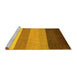 Sideview of Machine Washable Abstract Yellow Contemporary Rug, wshcon336yw