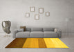 Machine Washable Abstract Yellow Contemporary Rug in a Living Room, wshcon336yw