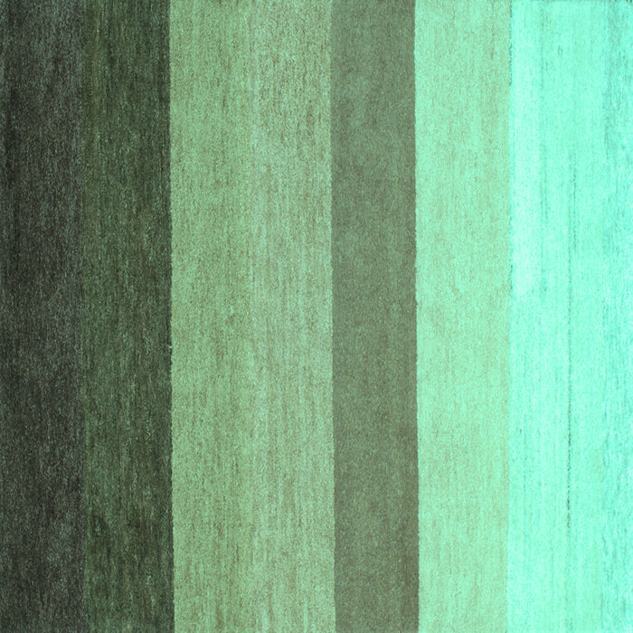 Square Machine Washable Abstract Turquoise Contemporary Area Rugs, wshcon336turq