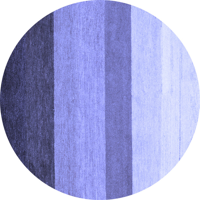 Round Abstract Blue Contemporary Rug, con336blu