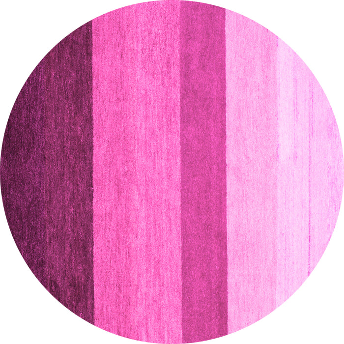 Round Abstract Pink Contemporary Rug, con336pnk