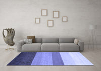 Machine Washable Abstract Blue Contemporary Rug, wshcon336blu