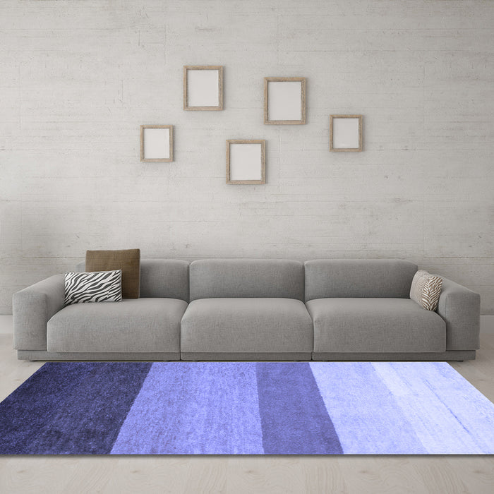 Machine Washable Abstract Blue Contemporary Rug in a Living Room, wshcon336blu