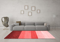 Machine Washable Abstract Red Contemporary Rug, wshcon336red