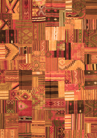 Patchwork Orange Transitional Rug, con337org