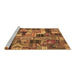 Sideview of Machine Washable Patchwork Brown Transitional Rug, wshcon337brn