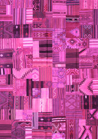 Patchwork Pink Transitional Rug, con337pnk