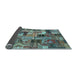 Sideview of Patchwork Light Blue Transitional Rug, con337lblu