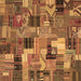 Square Patchwork Brown Transitional Rug, con337brn