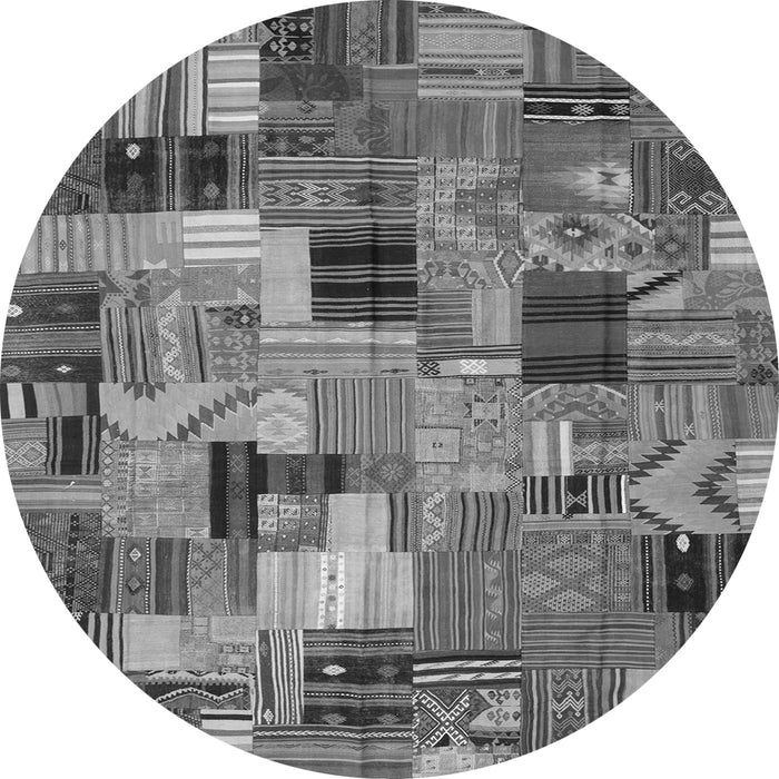 Machine Washable Patchwork Gray Transitional Rug, wshcon337gry