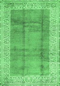 Abstract Emerald Green Contemporary Rug, con338emgrn