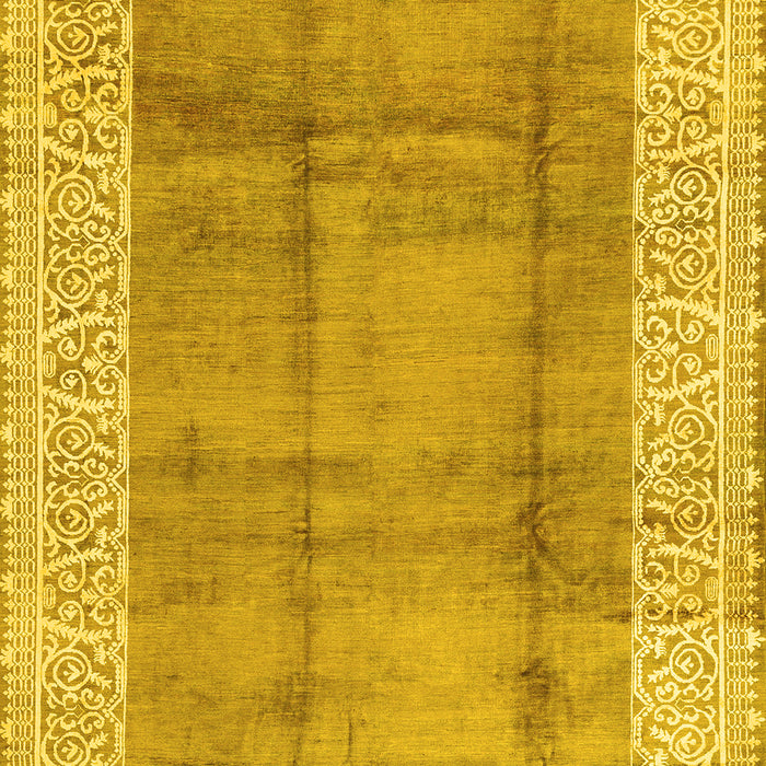 Abstract Yellow Contemporary Rug, con338yw