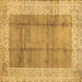 Square Machine Washable Abstract Brown Contemporary Rug, wshcon338brn