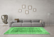 Machine Washable Abstract Emerald Green Contemporary Area Rugs in a Living Room,, wshcon338emgrn