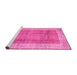 Sideview of Machine Washable Abstract Pink Contemporary Rug, wshcon338pnk