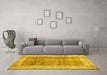 Machine Washable Abstract Yellow Contemporary Rug in a Living Room, wshcon338yw