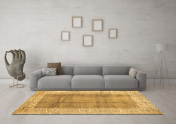 Machine Washable Abstract Brown Contemporary Rug in a Living Room,, wshcon338brn