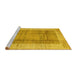 Sideview of Machine Washable Abstract Yellow Contemporary Rug, wshcon338yw