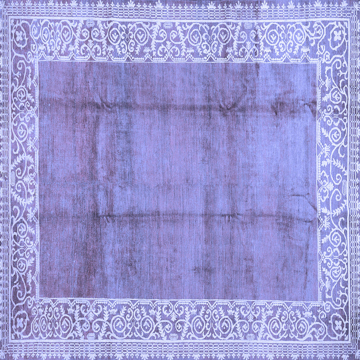 Square Abstract Blue Contemporary Rug, con338blu