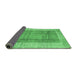 Sideview of Abstract Emerald Green Contemporary Rug, con338emgrn