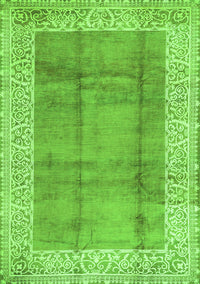 Abstract Green Contemporary Rug, con338grn